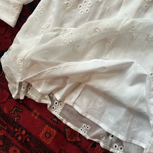 White eyelet lace Victorian/Edwardian style dress size 4 Modcloth - Picture 8 of 10